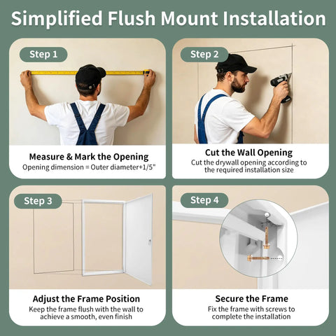 Step-by-step installation guide for Top Grade Flush Mount Access Panel For Drywall Walls 24X36 Inch Hidden Steel Door.