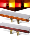 Pair of 9.25-inch chrome-plastic LED trailer light bars, red/amber dual-function marker and turn signals, two studs.