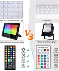 Comparison chart of Dope 200W RGB LED Flood Light With Remote Control IP66 Waterproof Security Spotlight vs ordinary RGB light
