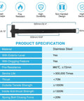 Stainless Steel Door Push Bar Panic Exit Device With Handle Lever Black 32 Inch Heavy Duty Panic Hardware specification chart.