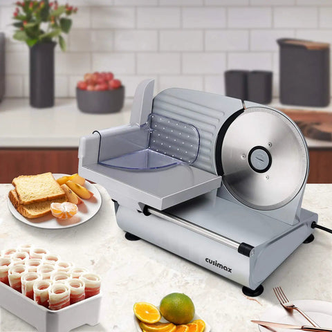Smooth Slice Electric Meat And Cheese Slicer With Dual Stainless Blades No Sweat Thickness Adjustments For Jerky Ham And Cold Cuts A Total Kitchen Flex For Tailgates And Game Day
