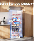 21.2 Cu Ft Convertible Upright Freezer Frost Free Space Saver in sleek design with large storage capacity for meats.
