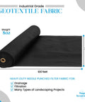 Heavy Duty 8 Oz Geotextile Non Woven Fabric For Landscaping And Drainage French Drains Erosion Control And Underlayment