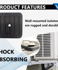Image of Four Pack Mini Split Anti Vibration Pads For Air Conditioners Shock Pads And Wall Mount Bracket Rubber Isolator Pads
