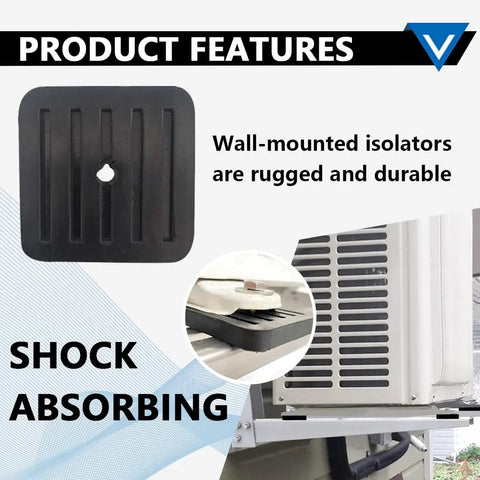 Image of Four Pack Mini Split Anti Vibration Pads For Air Conditioners Shock Pads And Wall Mount Bracket Rubber Isolator Pads