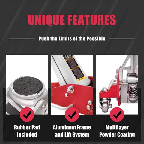 1.5 Ton Aluminum And Steel Hydraulic Floor Jack With Dual Piston Quick Lift Pump Low Profile Racing Car Jack For Vehicles