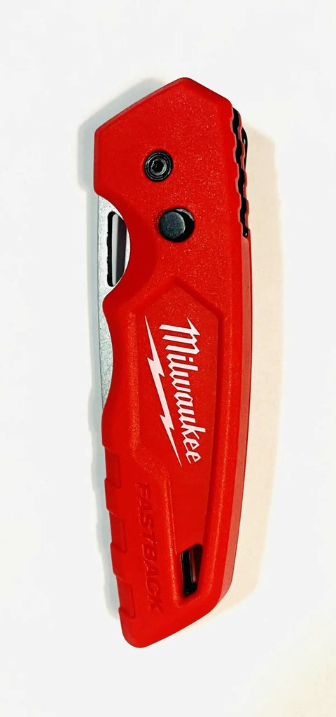 Kick Ass Red Smooth Folding Pocket Knife With Razor Sharp Steel Blade And No Sweat Snap Back Action For Tough Construction Sites and Hard Core Everyday Carry Users Who Want Hella Precision And Rock Solid Reliability Every Damn Time, showing the closed red handle.