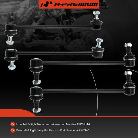 4-piece A-Premium front and rear sway bar link kit with bolts for Toyota/Lexus (2001–2016).