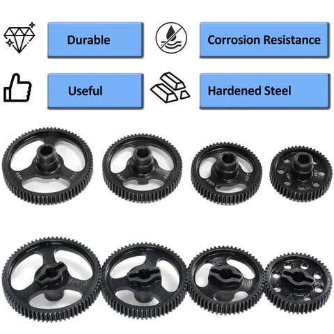 Beefed Up Spur Gear Set 48T 55T 62T 70T 48P Hardened Steel Upgrade Parts for Traxxas 1/10 Ford Bronco Four Tec 2.0 and 3.0