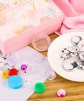 DIY Fabric Covered Button Kit With Five Sizes And Tools, 100 Piece Set Includes 20 Button Covers Per Size And One Installation Tool