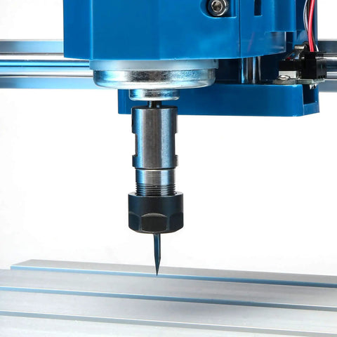 ER11-A Collet Clamping Nut Set With Dynamic Balance Holes For CNC Milling Lathe Holders, close-up view showing installation on machine.