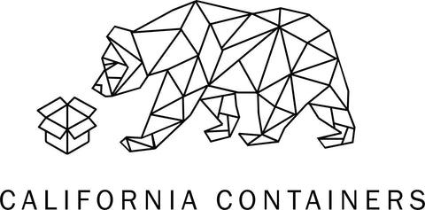 Geometric bear and box logo with text 'California Containers' below.
