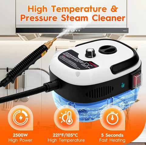 Badass Steam Cleaner For Home Use 2500W Portable Handheld Steamer featuring a powerful design and steam nozzle.