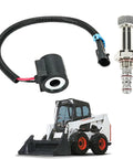 Solenoid Valve Coil And Hydraulic Spool Valve Stem Element Kit Ready To Install Direct Fit For Bobcat Skid Steer Loader 751 753 763 773 863 864 873 883 963 S175 S185 S205 T250 Replacement Parts 6667687 6665004