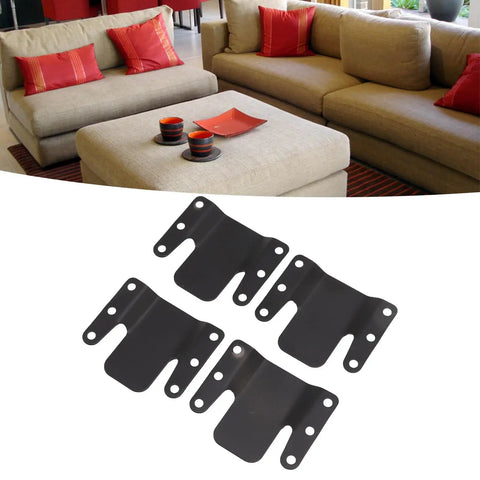 Iron Sectional Sofa Bracket Set Interlocking Couch Connectors With 24 Screws Four Pack on living room sofa