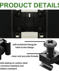 No Sweat M6 X 16Mm Rack Mount Hardware Kit With Square Cage Nuts Server Screws Black Washers And Self Locking Cable Ties product details close-up.