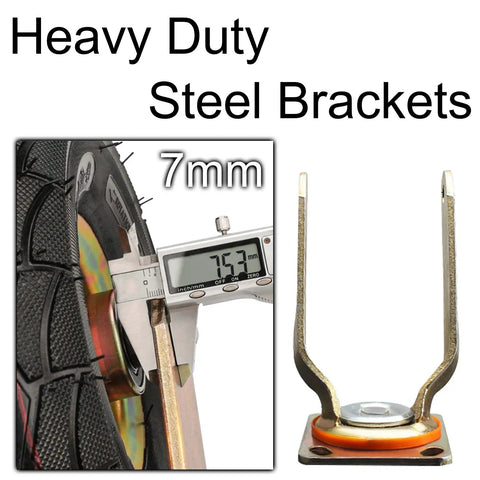 Built Ridiculously Tough Heavy Duty Pneumatic Caster Wheels 8 Inch 10 Inch Swivel Garden Cart Tires with 7mm heavy duty steel brackets.