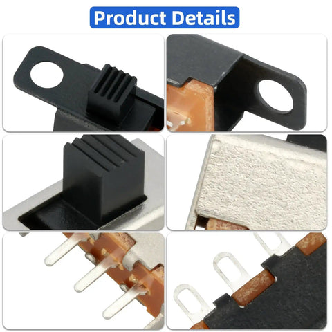 Close-up of 132 Piece Slide Switch Kit Micro Mini Toggle Switches SPDT 1P2T 2 Position 3 Pin for PCB Breadboard Projects components
