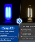 Blue Car Interior USB LED Night Light Portable Touch Dimmable Ambient Lighting Kit contrasted with traditional bulb
