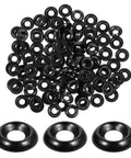 Top view of black stainless steel #8 countersunk cup washers, 200 pcs