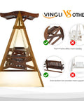 Comparison of Porch Swing With Stand And Canopy, showcasing stability of rustic style backyard swing set.