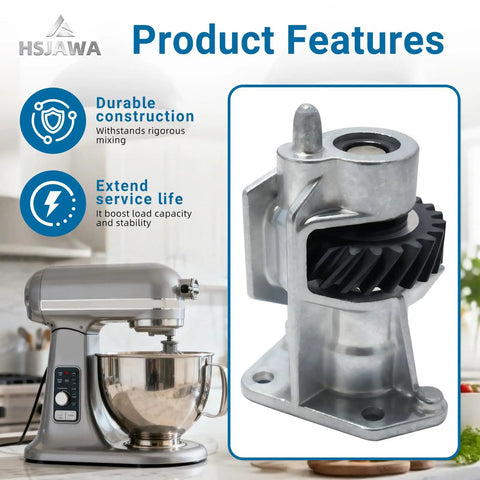 Heavy Duty Worm Gear And Bracket Kit For Stand Mixers That Delivers Real Torque And Rock Solid Stability close-up metal gear