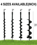 Heavy Duty 2 Inch Earth Auger Drill Bit With 31.5 Inch Length Carbon Steel Spiral Hole Digger for Planting Trees Fence Posts