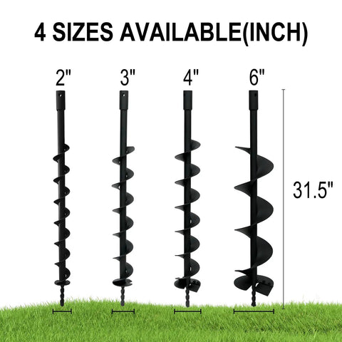 Heavy Duty 2 Inch Earth Auger Drill Bit With 31.5 Inch Length Carbon Steel Spiral Hole Digger for Planting Trees Fence Posts
