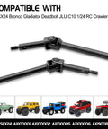 Two Piece Steel Front Axle Drive Shaft CVD Set for Axial SCX24 C10 JLU Bronco Gladiator Deadbolt Upgrades Parts