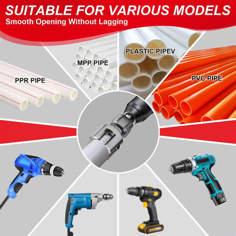 PVC Pipe Threader For Electric Drill With Dual Function Internal And External Threading In One Pass Half Inch And Three Quarter Inch NPT