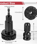 Wheel Hub Resurfacing Kit For Lug Studs And Brake Rotors With Pro Grade Rust Removal, Includes 7 Cleaning Pads, product size diagram