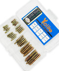 50 Pack Assorted Hanger Bolts Kit With Six Lengths Including 5/32-32 Thread in plastic case for DIY projects