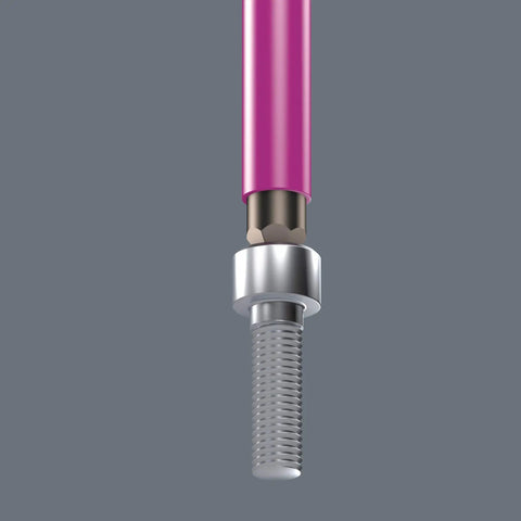 Close-up of pink-head hex key from Multicolor Metric L Key Set 9 Piece High Flex Hex Keys In Durable Case For DIY Pro Grade Home Repairs