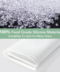 Close-up of food grade silicone beads and white Under Sink Mat 22x34 Inch Waterproof Cabinet Liner For Kitchen And Bathroom