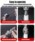 Dual Function Pipe Thread Cutter And Threader Kit For Home Use Internal And External Threading In One Tool on PVC pipe