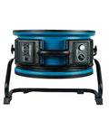 Real Heavy Lifter One Third Hp Sealed Motor Axial Air Mover Fan With Snappy Variable Speed Switch And Three Hour Timer Blue Bulk Crate Of Twenty Eight Industrial Blower That Knocks Out Dampness Quick - front view with controls and carry handle.