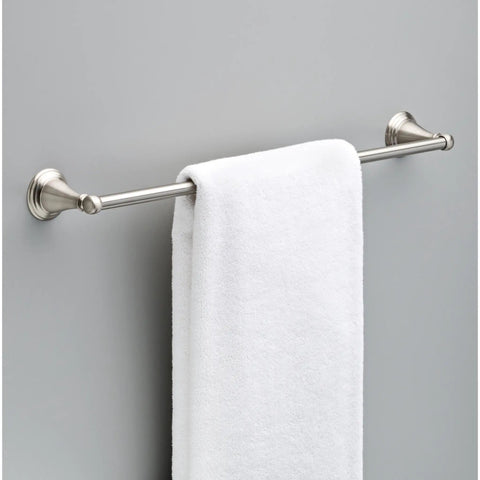 24 Inch Brushed Nickel Towel Rack For Bathroom And Kitchen, No Fuss Easy Install Towel Bar That Helps Towels Dry Fast With Airflow, Rust Resistant Finish, Durable Bath Accessory To Upgrade Any Space