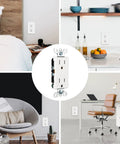 10 Pack Decorator Receptacle Outlet 15 Amp 125 Volt Tamper Resistant TR With Wall Plates Included UL Listed for home use in rooms