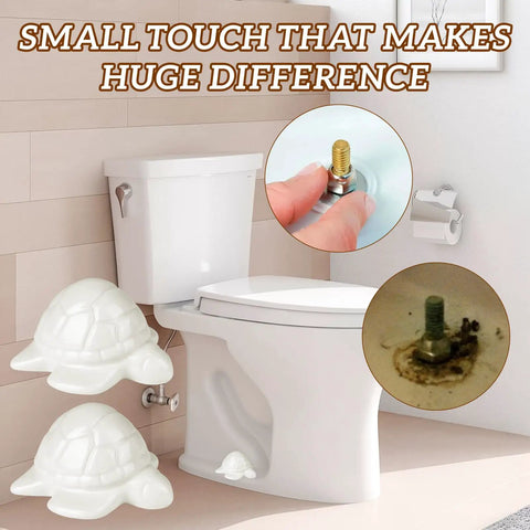 Whimsical Sea Turtle Ceramic Toilet Bolt Caps For Standard Toilets White Finish Decorative Coastal Decor Cute Cool Screw Covers That Replace Toilet Bolt Caps And Keep The Lid Operation Smooth And Stylish