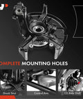 Front Right Steering Knuckle And Wheel Bearing Hub Assembly For Volkswagen Beetle Golf And Jetta Passenger Side Fits 1998 To 2010 Models Plug And Play 280 Millimeter Rotor Ready, showing complete mounting holes.