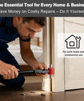 Person using Six In One Door Hinge Adjustment Tool With Six Wrench Sizes For Hinges From 0.39 To 0.98 Inches on door
