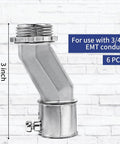 Heavy Duty Zinc Alloy Conduit Adapters With Smart Offset Design For Tricky Tight Spaces Hustle Free Solo Install Slick Half Inch To Half Inch Wire Routing Pack Of Six Killer Tool Set, 3-inch offset connector for 3/4" EMT conduit.