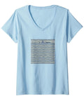 Women's Sailboat Rowers Faith Tee Ocean Spiritual V Neck Shirt For Believers Lightweight Classic Fit Nautical Scripture Tee