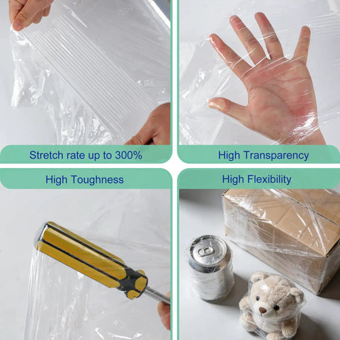 Heavy Duty Stretch Film Roll 15 Inch Wide 196.8 Feet Long 60 Gauge Plastic Wrap For Pallet Wrapping Furniture Moving And Protection