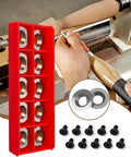 10 Pcs 16Mm Round Tungsten Carbide Indexable Lathe Tool Bits 30 Degree Rake Angle 5/8 Inch Diameter in a red holder with screws.