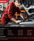 Mechanic checking compatibility for Built Tough Direct Swap Air Conditioning Compressor With Clutch Assembly For Subaru Forester Impreza Crosstrek.