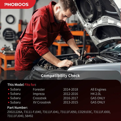 Mechanic checking compatibility for Built Tough Direct Swap Air Conditioning Compressor With Clutch Assembly For Subaru Forester Impreza Crosstrek.
