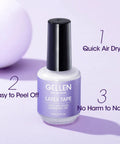 Liquid Latex For Nails Peel Off Cuticle Guard Skin Barrier Protector For Nail Polish Nail Art At Home Manicure 15ml Gel Polish Shield Tape White Gift For Women, bottle labeled "Latex Tape" with black cap on purple background.