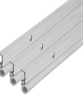 White Aluminum And Vinyl Door Seal Kit With Screw On Top And Sides Blocks Drafts Moisture Dust And Insects Includes One 36 Inch L Strip And Two 84 Inch L Strips For Exterior And Interior Doors.
