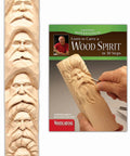 Learn To Carve A Wood Spirit With Step By Step Kit, 12 Inch Hand Cast Resin Study Stick, Includes 32 Page Booklet And Harold Enlow Techniques For Carving Wood Spirit Faces displayed with carving stages and booklet